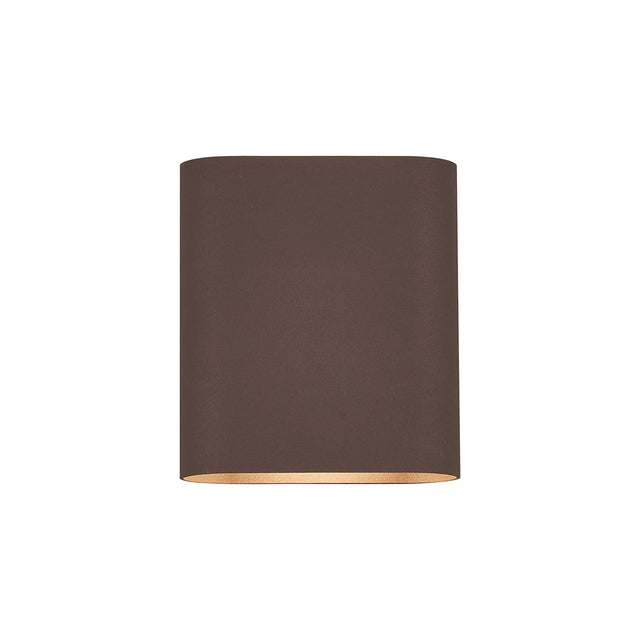 Galloway Wall Lamp With 160 x 180mm Flat Shade, 2 x 6.5W LED, IP65, Cacao