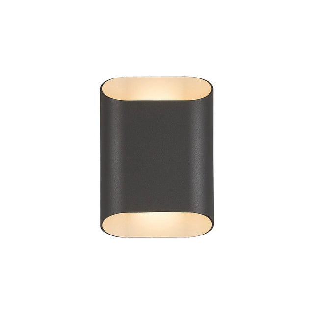Galloway Wall Lamp With 125 x 180mm Angled Shade, 2 x 6.5W LED, IP65, Anthracite