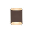 Galloway Wall Lamp With 125 x 180mm Angled Shade, 2 x 6.5W LED, IP65, Cacao