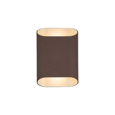 Galloway Wall Lamp With 125 x 180mm Angled Shade, 2 x 6.5W LED, IP65, Cacao