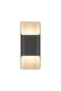 Galloway Wall Lamp With 125 x 305mm Even Open Curve Shade, 2 x 6.5W LED, IP65, Anthracite
