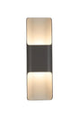 Galloway Wall Lamp With 125 x 403mm Even Open Curve Shade, 2 x 6.5W LED, IP65, Anthracite