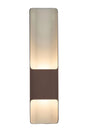 Galloway Wall Lamp With 125 x 508mm Offset Open Curve Shade, 2 x 6.5W LED, IP65, Cacao