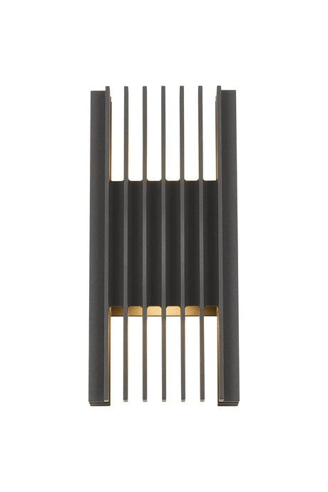 Galloway Wall Lamp With 140 x 300mm Open Spokes Shade, 2 x 6.5W LED, 3000K, lm, IP65, Anthracite, 3yrs Warranty