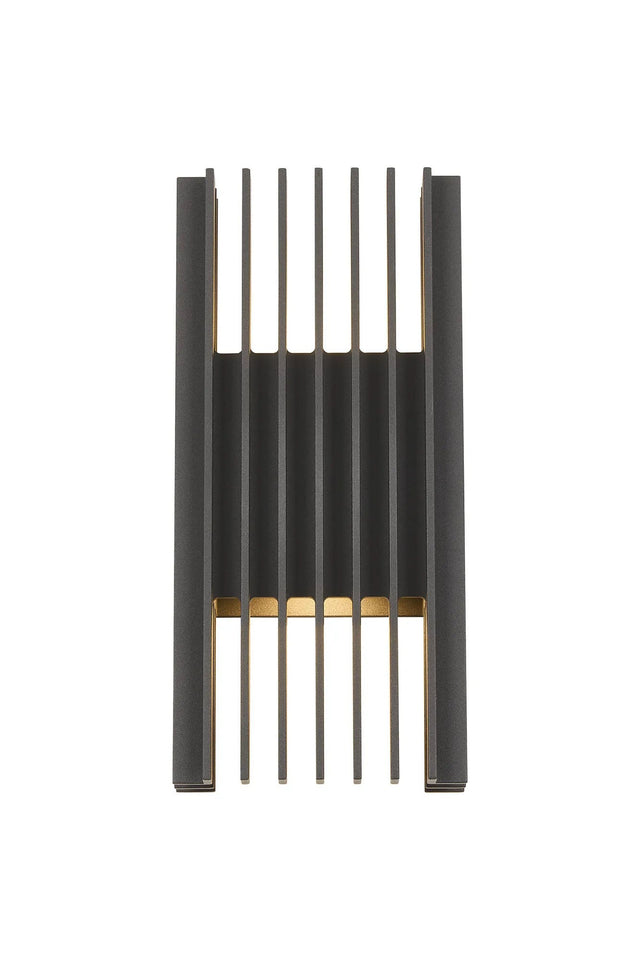 Galloway Wall Lamp With 140 x 300mm Open Spokes Shade, 2 x 6.5W LED, 3000K, lm, IP65, Anthracite, 3yrs Warranty