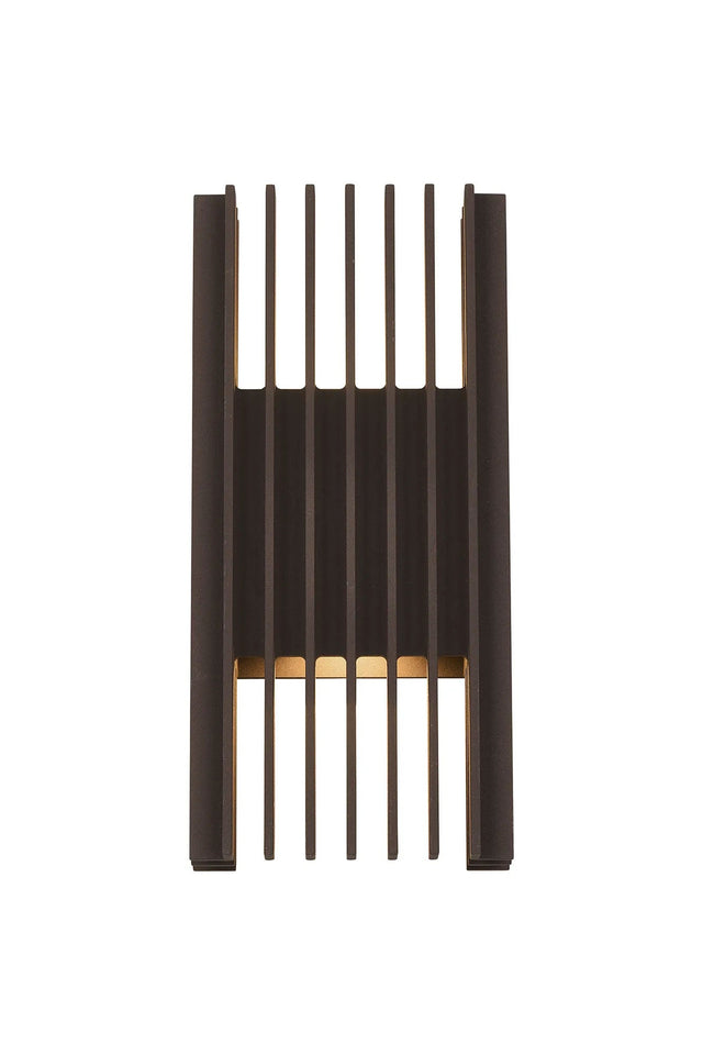 Galloway Wall Lamp With 140 x 300mm Open Spokes Shade, 2 x 6.5W LED, 3000K, lm, IP65, Cacao, 3yrs Warranty