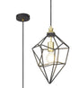 Gaughan Medium Pendant, 1 x E27, Painted Gold & Sand Black