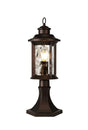 Goodman Pedestal Lamp, 1 x E27, Antique Bronze/Clear Ripple Glass, IP54