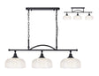 Gray Semi Flush/Pendant Bar, 3 Light Adjustable E27, Satin Black/Clear Glass