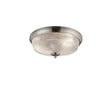 Gray 2 Light E27 Flush Ceiling Light, Satin Nickel/Clear Glass