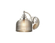 Gray Switched Wall Light, 1 Light E27 Polished Nickel/Smoke Glass