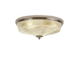 Gray 3 x E27 Flush Ceiling Light, Polished Nickel/Prismatic Glass