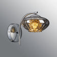 Greaves Wall Lamp, 1 x G9, Polished Chrome/Smoked Glass/Clear Crystal