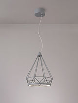 Greenwood Small Diamond Pendant, 1 x 8W LED, 3700K, Matt Grey, 3yrs Warranty