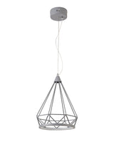 Greenwood Small Diamond Pendant, 1 x 8W LED, 3700K, Matt Grey, 3yrs Warranty
