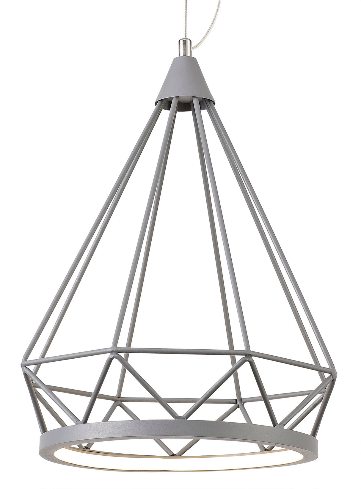 Greenwood Small Diamond Pendant, 1 x 8W LED, 3700K, Matt Grey, 3yrs Warranty
