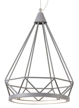 Greenwood Small Diamond Pendant, 1 x 8W LED, 3700K, Matt Grey, 3yrs Warranty