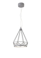 Greenwood Small Diamond Pendant, 1 x 8W LED, 3700K, Matt Grey, 3yrs Warranty