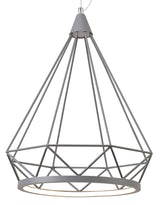 Greenwood Large Diamond Pendant, 1 x 10W LED, 3700K, Matt Grey, 3yrs Warranty