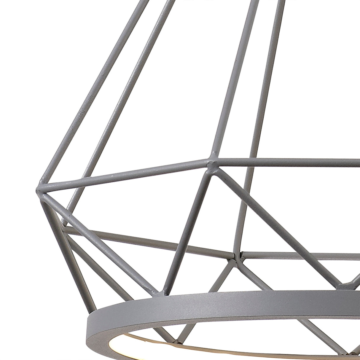 Greenwood Large Diamond Pendant, 1 x 10W LED, 3700K, Matt Grey, 3yrs Warranty
