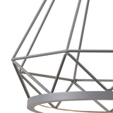 Greenwood Large Diamond Pendant, 1 x 10W LED, 3700K, Matt Grey, 3yrs Warranty