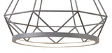 Greenwood Large Diamond Pendant, 1 x 10W LED, 3700K, Matt Grey, 3yrs Warranty