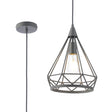 Greenwood Small Diamond Pendant, 1 x E27, Matt Grey