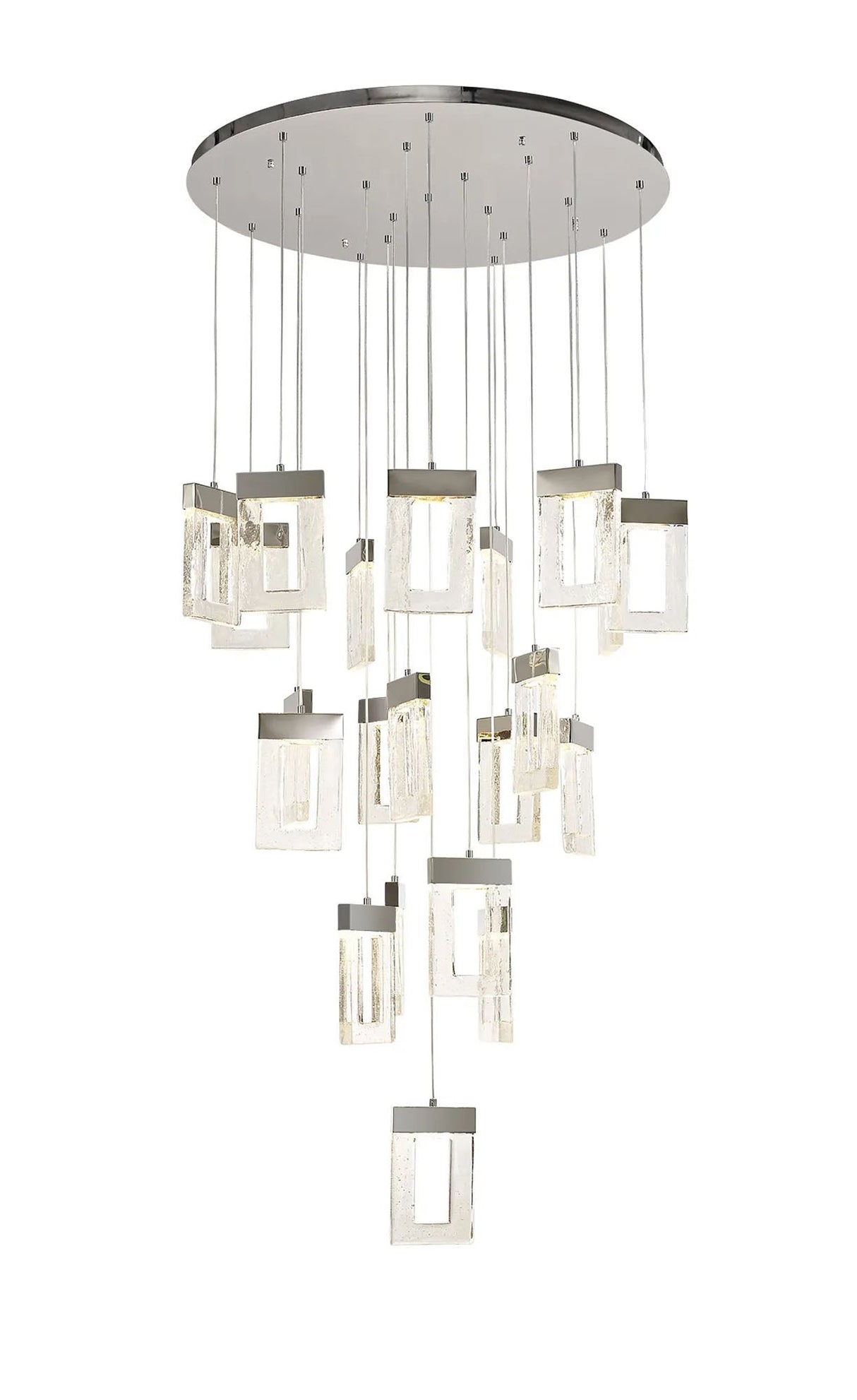 Greeves Pendant 5m, 24.5W LED, 3000K, Polished Chrome (25.8kg)