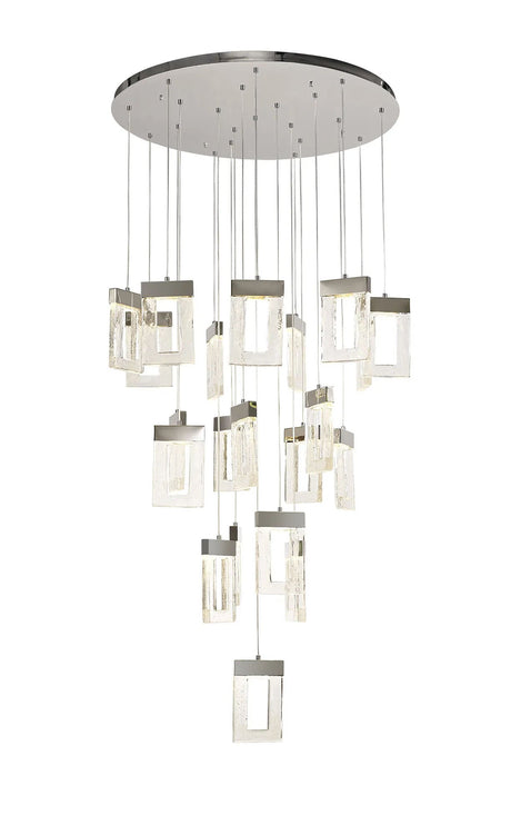 Greeves Pendant 5m, 24.5W LED, 3000K, Polished Chrome (25.8kg)