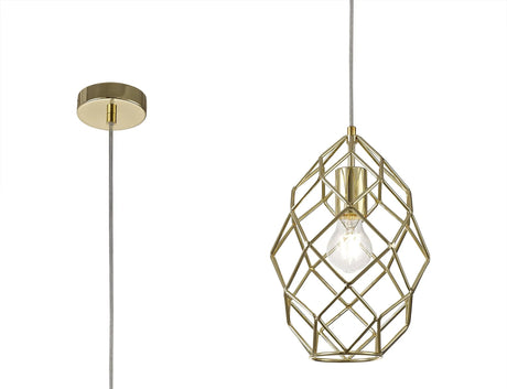 Guthrie Curved Cylinder Pendant, 1 x E27, Polished Brass