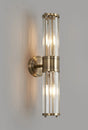 Mundie 2 Light Crystal Wall Up & Down, E14, IP44, Antique Brass/Clear Crystal