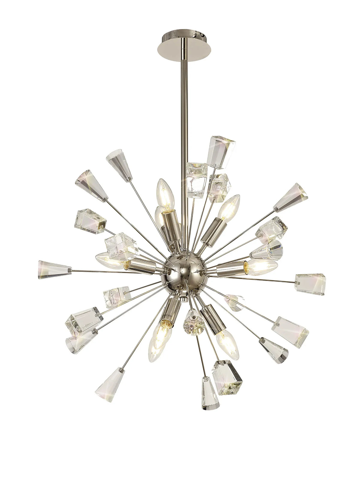 Rogan Pendant Sputnik, 9 x E14, Polished Nickel/Crystal