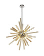 Hamilton Pendant 16 x G9, Amber & Champagne/Polished Chrome
