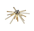 Hamilton Semi Flush 8 x G9, Amber & Champagne/Polished Chrome