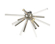 Hamilton Semi Flush 8 x G9, Clear & Chrome/Polished Chrome