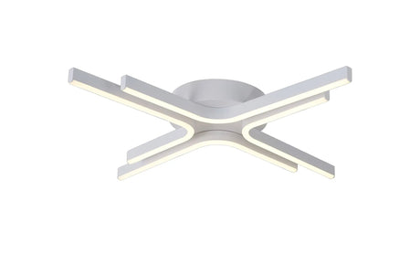 Haper 4 Arm Flush Ceiling, 40W LED, Remote Control Dimmable & CCT Tuneable White 3000K-6000K, Sand White