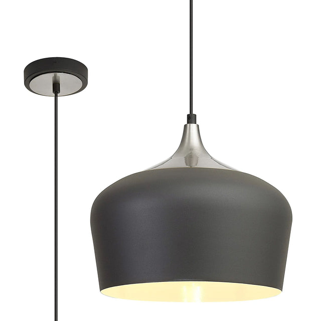 Hardyman 35cm Shallow Pendant, 1 x E27, Anthracite/Satin Nickel