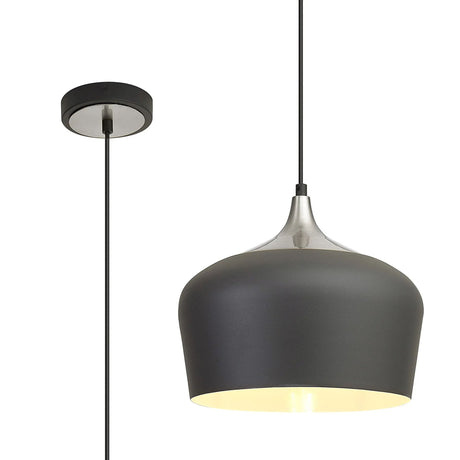 Hardyman 30cm Pendant, 1 x E27, Anthracite/Satin Nickel