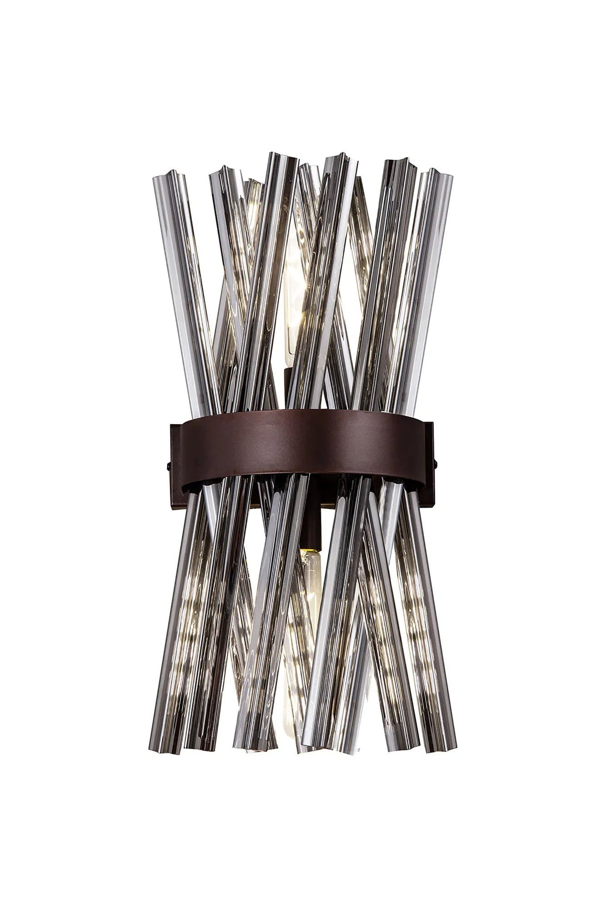 Harris 2 x E14, Wall Light E14, Brown Oxide/Smoke Glass
