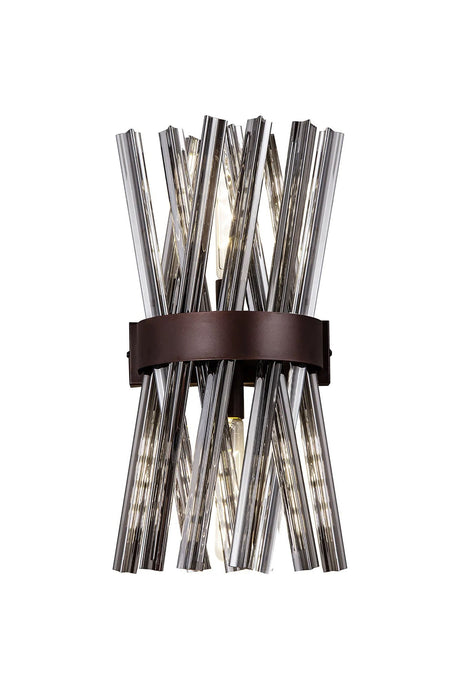 Harris 2 x E14, Wall Light E14, Brown Oxide/Smoke Glass