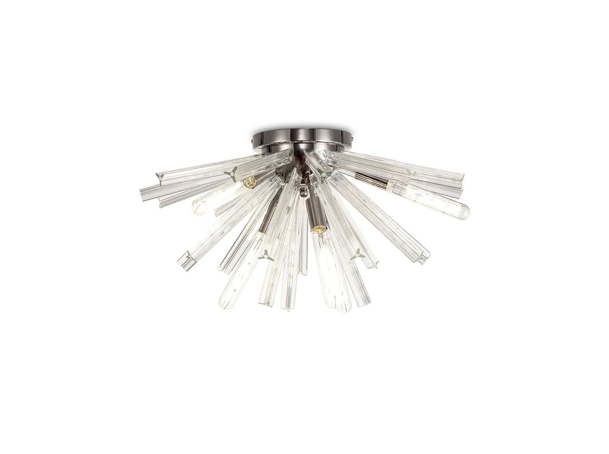 Harris 6 x E14, Semi Flush Polished Nickel/Clear Glass