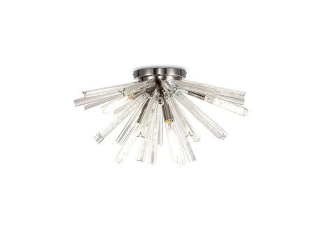 Harris 6 x E14, Semi Flush Polished Nickel/Clear Glass