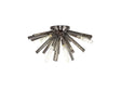 Harris 6 x E14, Semi Flush Polished Nickel/Smoke Glass