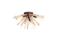 Harris 6 x E14, Semi Flush Brown Oxide/Champagne Gold Glass