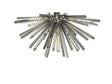 Harris 8 x E27, Semi Flush Polished Nickel/Smoke Glass