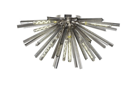 Harris 8 x E27, Semi Flush Polished Nickel/Smoke Glass