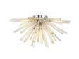 Harris 8 x E27, Semi Flush Polished Nickel/Champagne Gold Glass