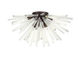 Harris 8 x E27, Semi Flush Brown Oxide/Clear Glass