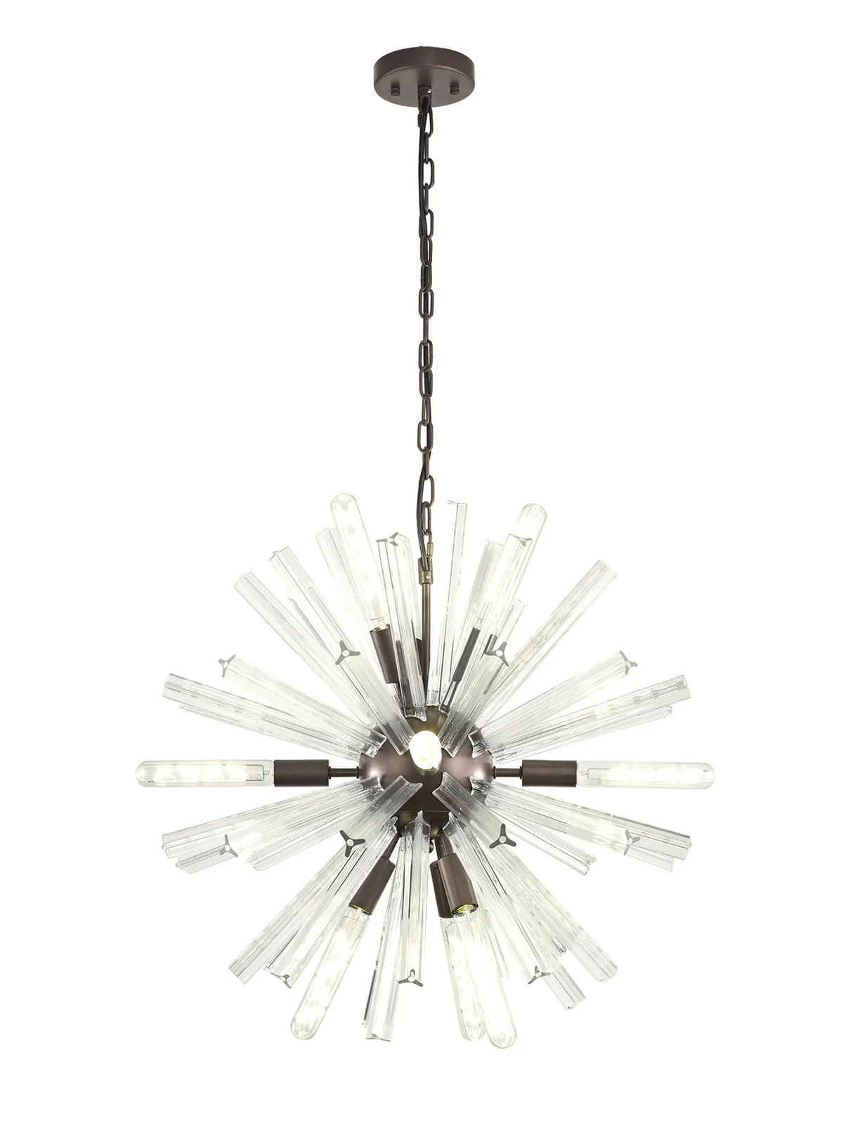 Harris 10 x E14, Round Pendant Brown Oxide/Clear Glass
