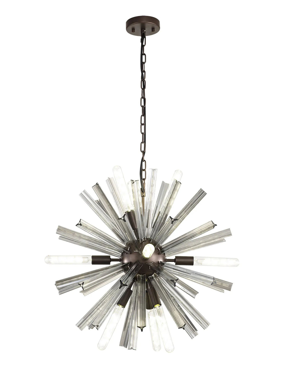 Harris 10 x E14, Round Pendant Brown Oxide/Smoke Glass